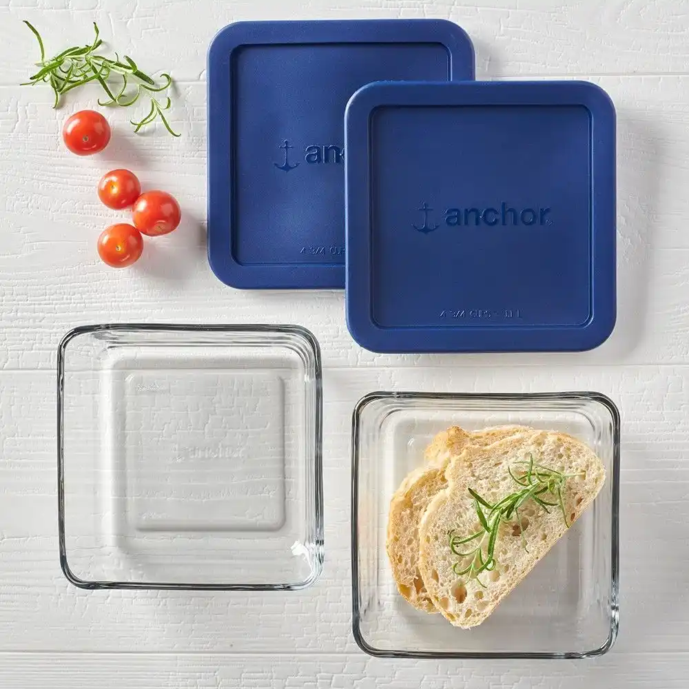 Anchor Hocking Container + Lid, 4 Cup - 3 containers