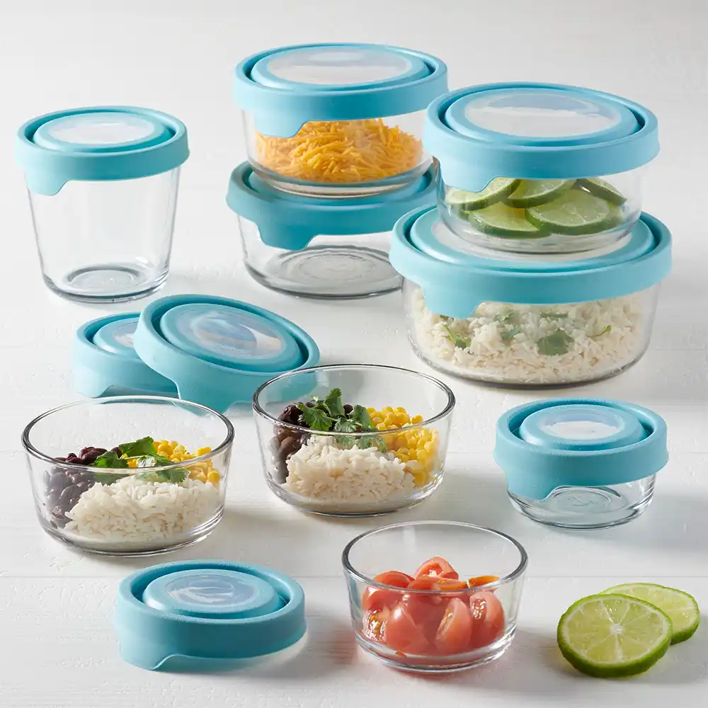 Anchor Hocking 16 Piece Round and Rectangle Glass Food Storage