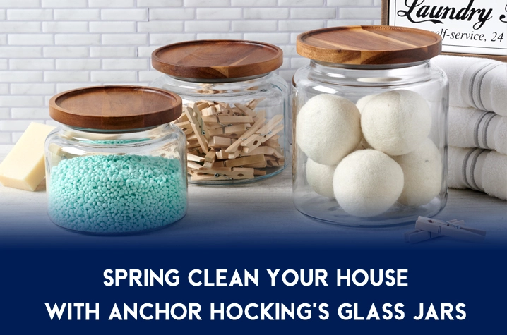 Anchor Hocking Montana Glass Canisters with Acacia Lids